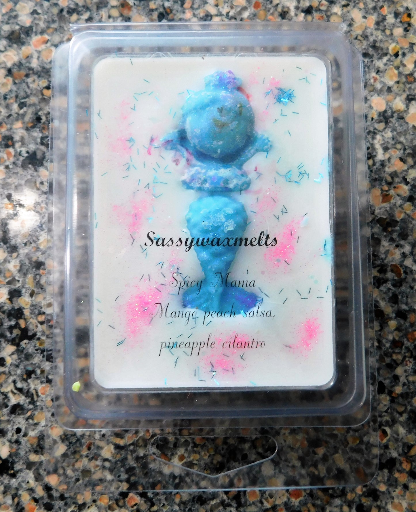 Custom three ounce parasoy clamshell with your choice of scents