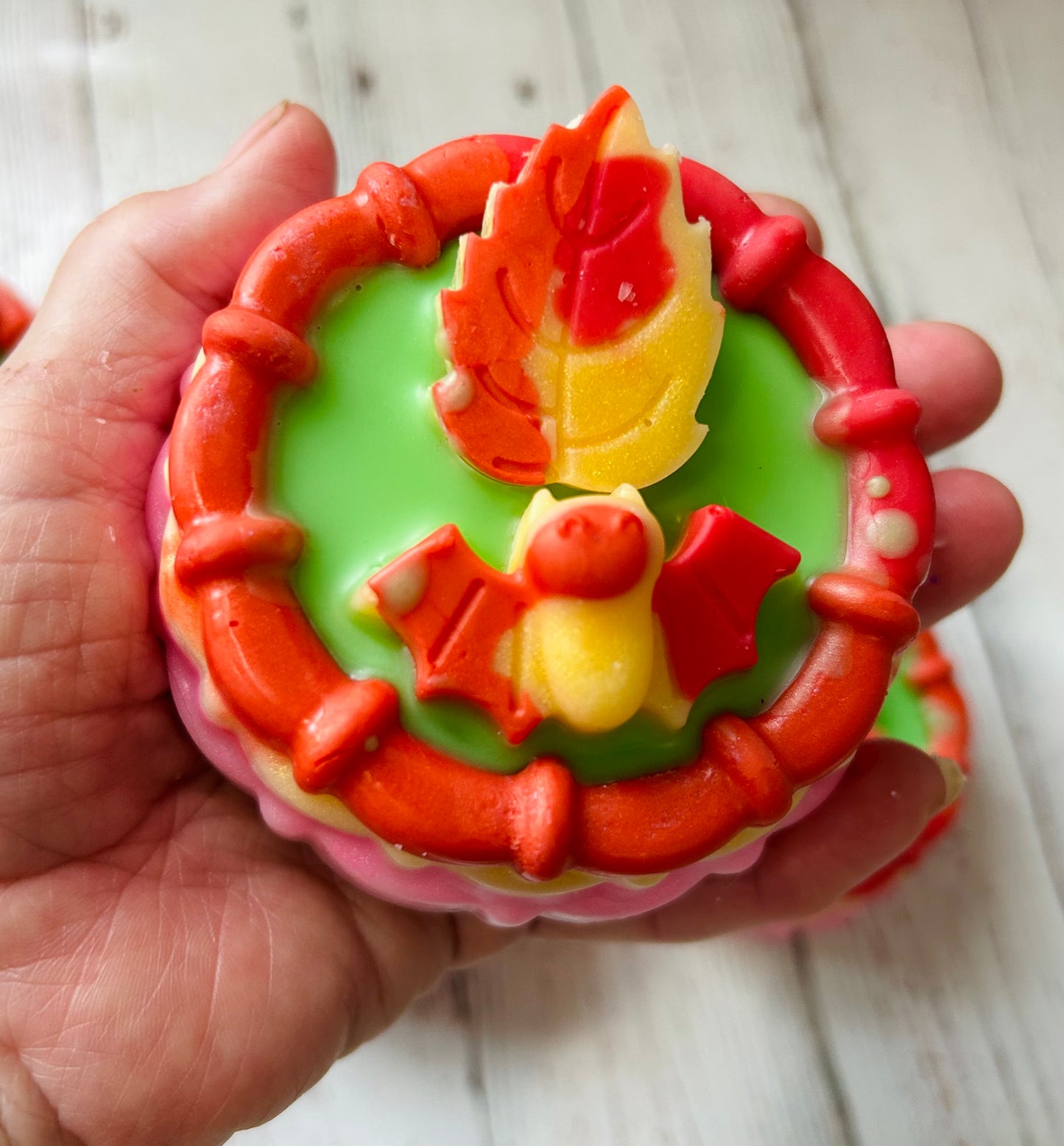 CIDER PRESS: APPLE CIDER DONUT/MAC APPLES/FALL LEAVES